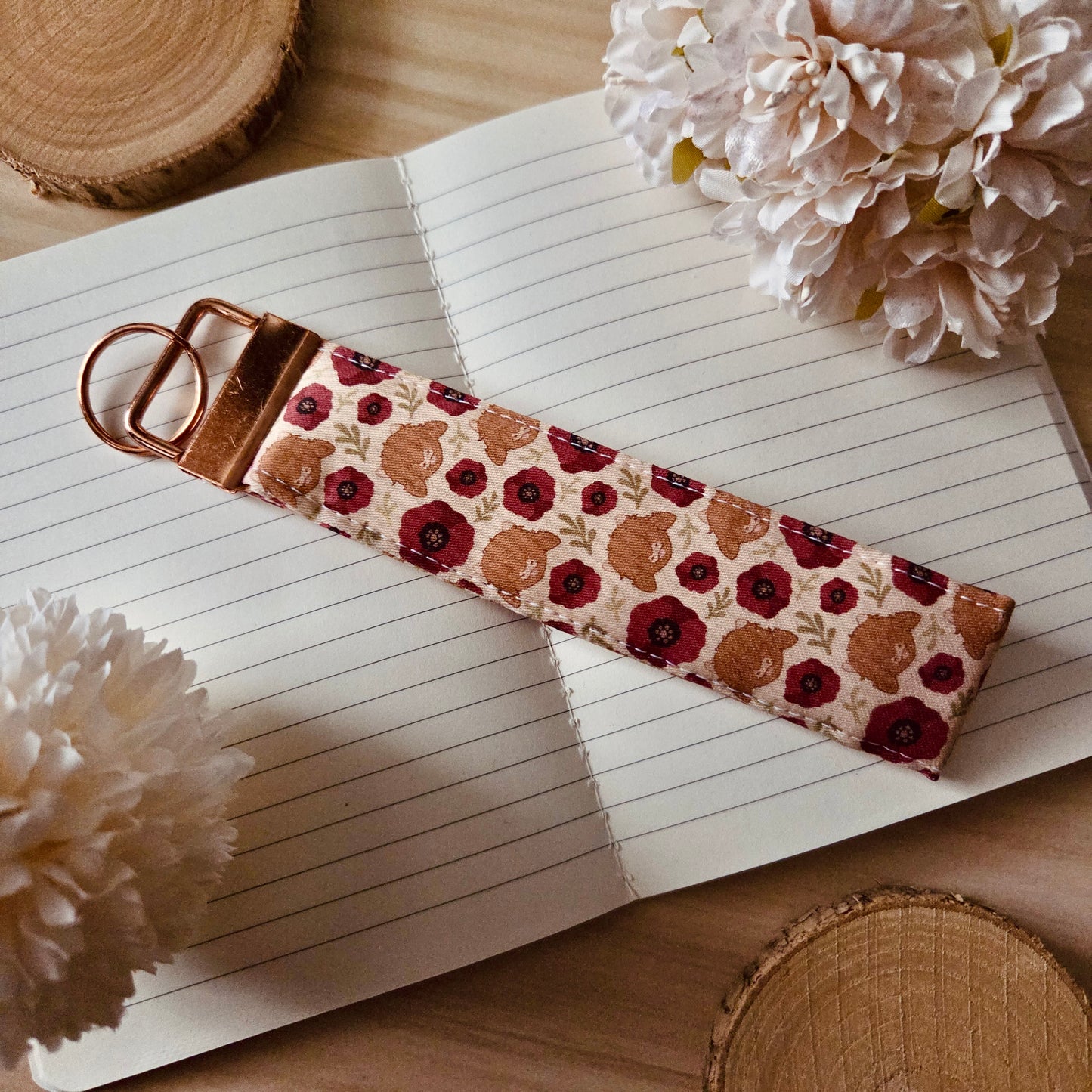 Keychain wristlet - Flourishing Dreams ❘ Poppies