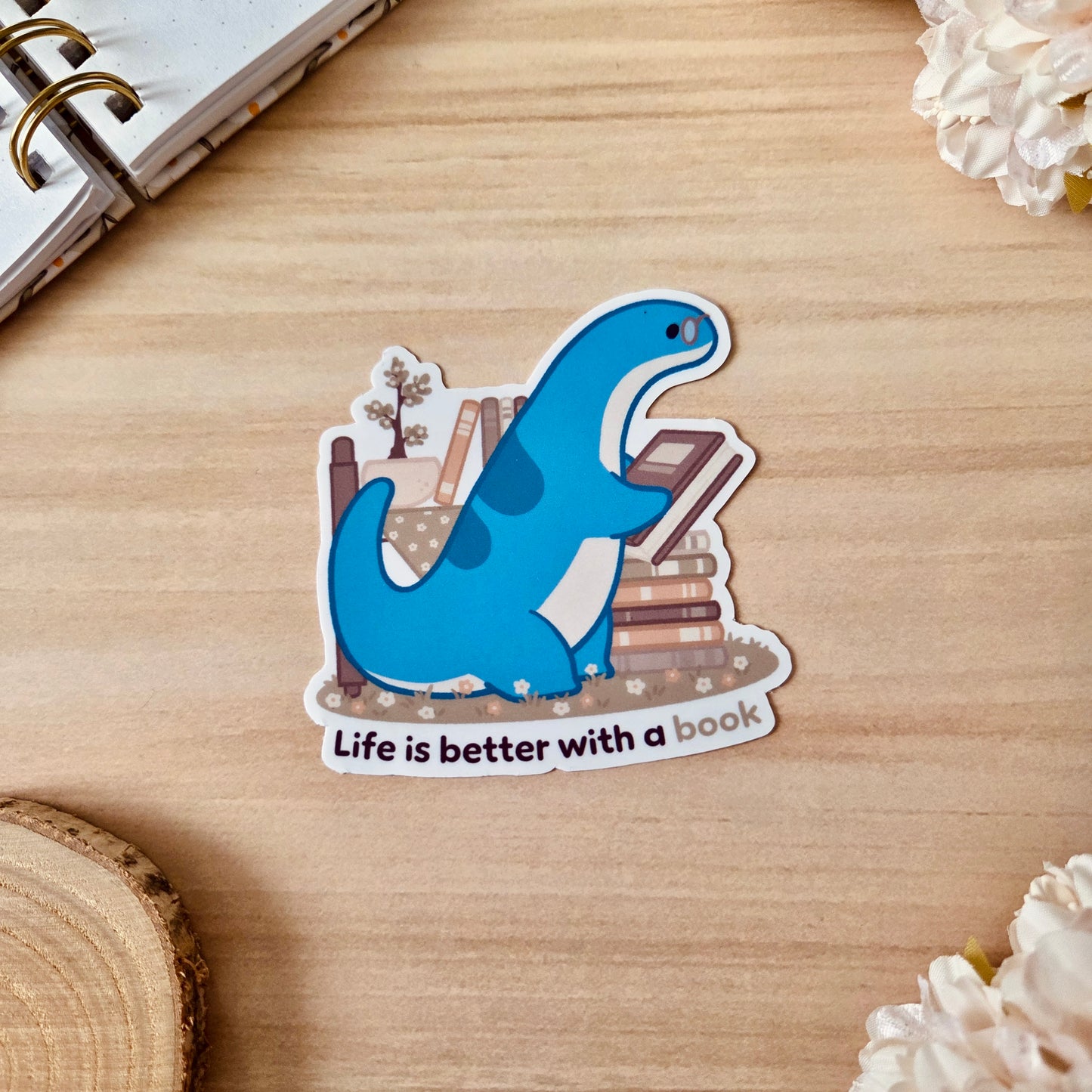 Kiss Cut Sticker - Life is better with a book ❘ Rolf
