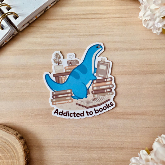 Kiss Cut Sticker - Addicted to books