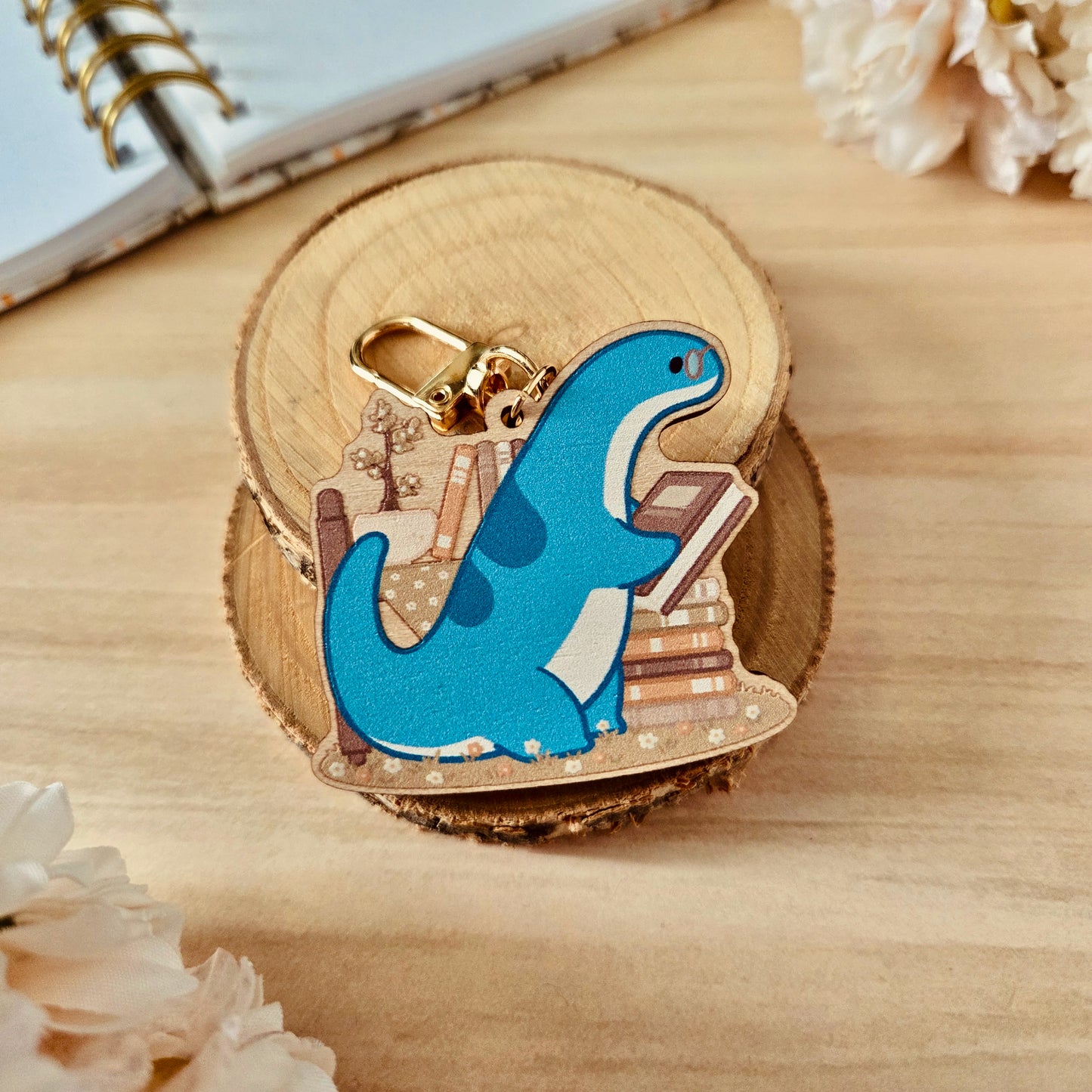 wooden charm - Life is better with a book