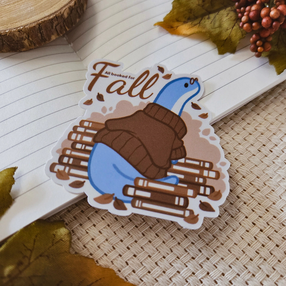 Kiss Cut Sticker - All booked for fall