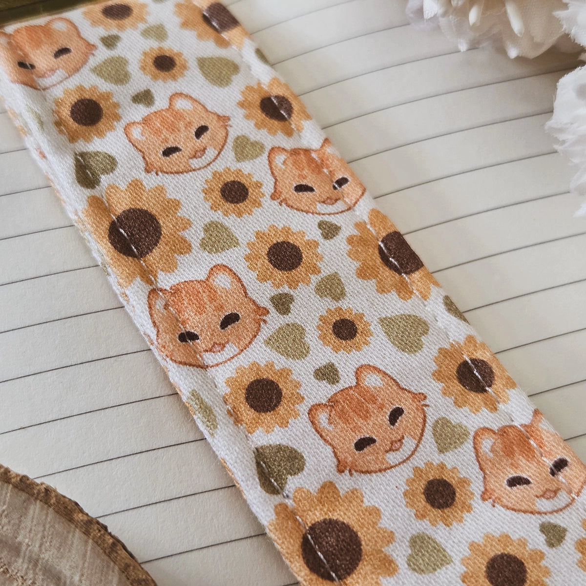 100% Cotton Keychain wristlet - Sunflowers