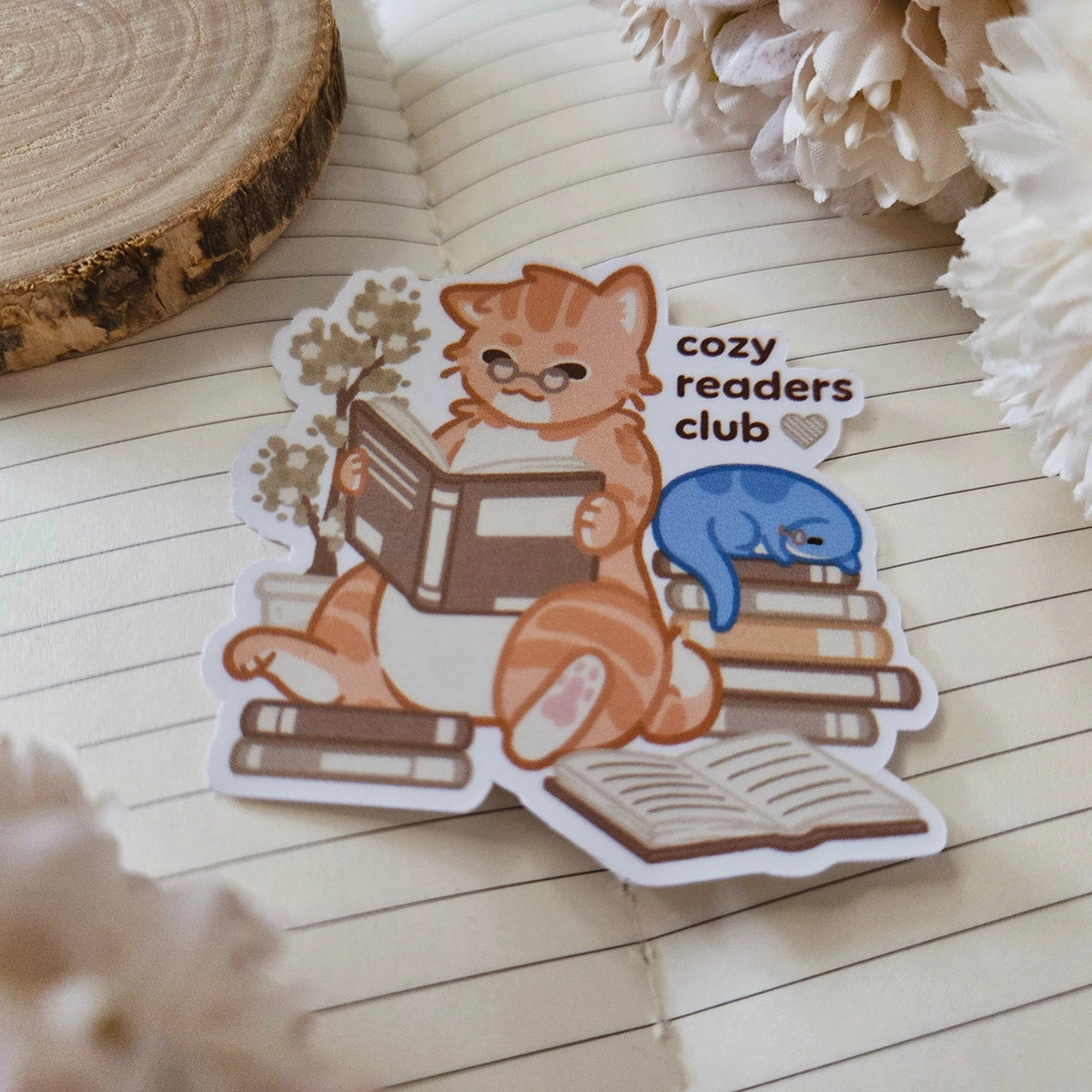 Kiss Cut Sticker - Bookish friends