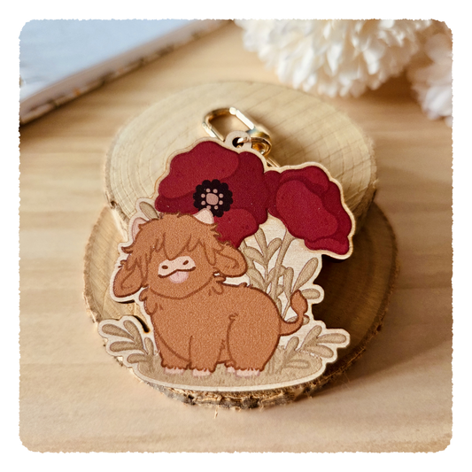 Holzanhänger - Flourishing Dreams I Mohnblumen