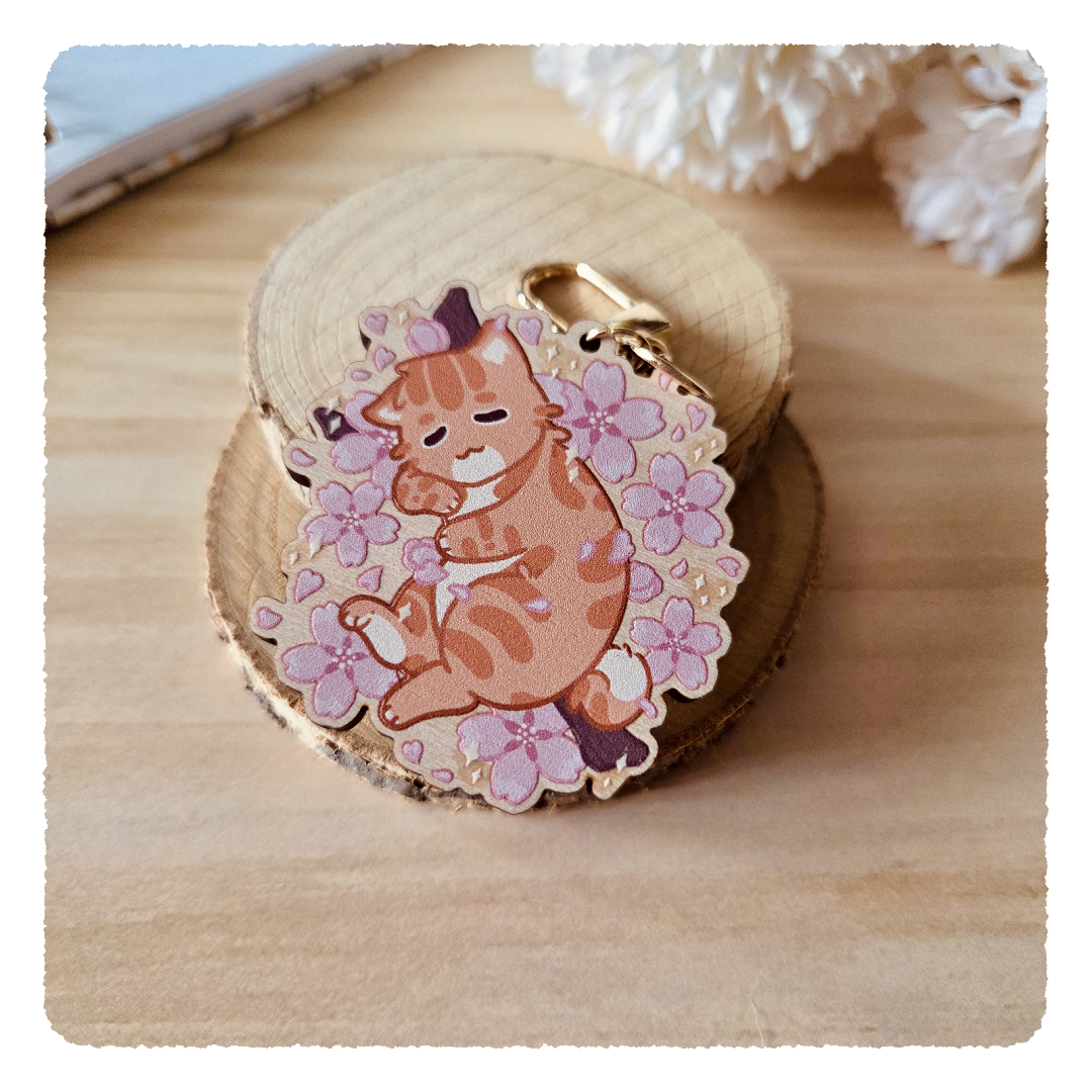 wooden charm - Cherry Blossom Friends I Little Flowers