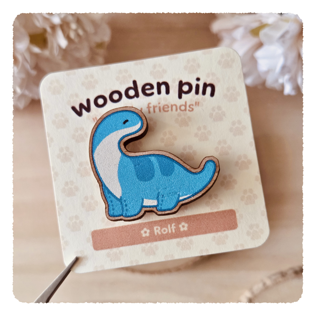 wooden pin - Cuddly Friends I Rolf