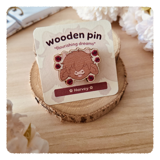 wooden pin - Flourishing Dreams I Poppies