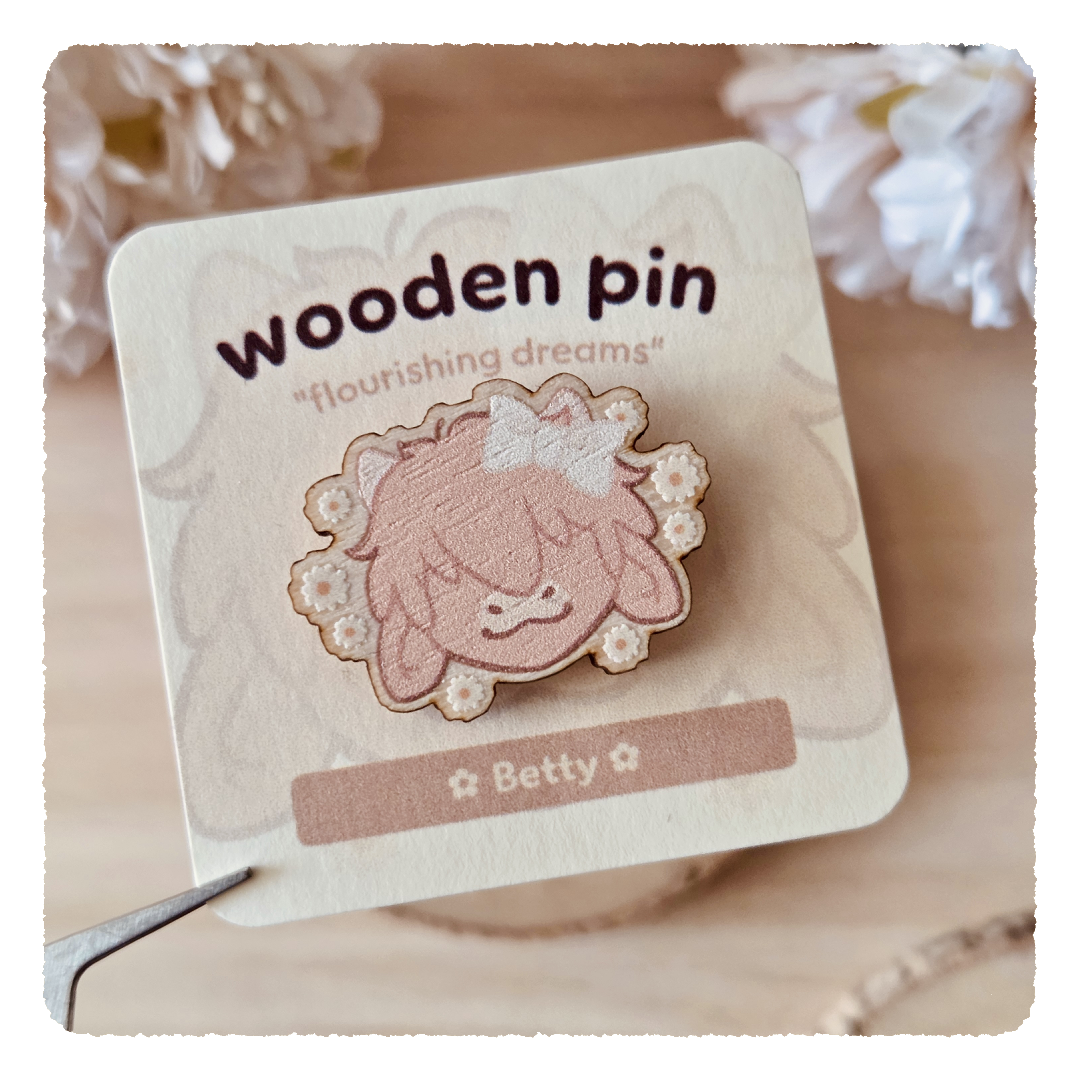 wooden pin - Flourishing Dreams I Daisies