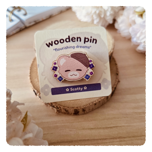 wooden pin - Flourishing Dreams I Hydrangeas