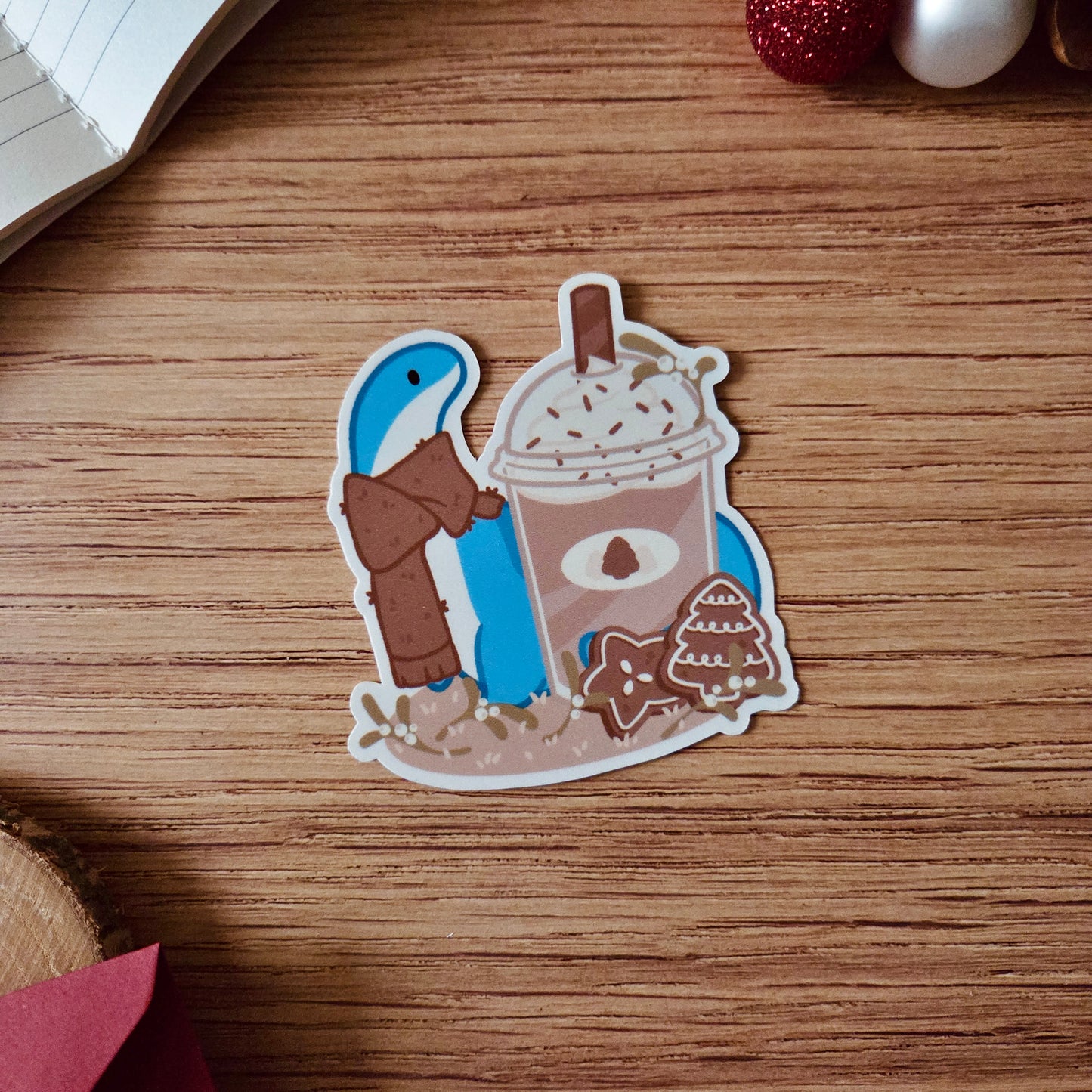 Kiss Cut Sticker - Gingerbread Cold Latte