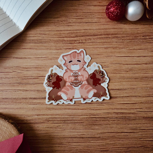 Kiss Cut Sticker - Meowy Christmas