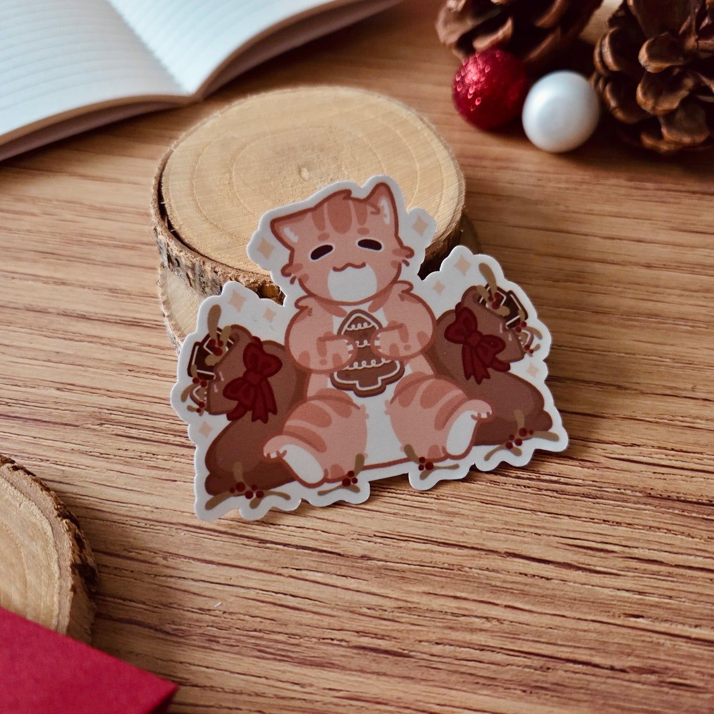 Kiss Cut Sticker - Meowy Christmas