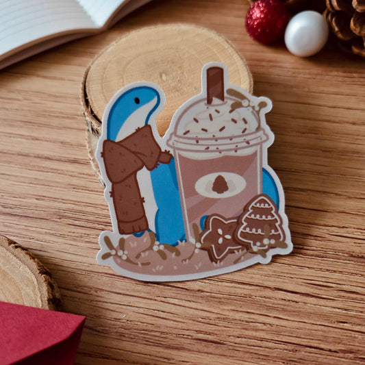 Kiss Cut Sticker - Gingerbread Cold Latte