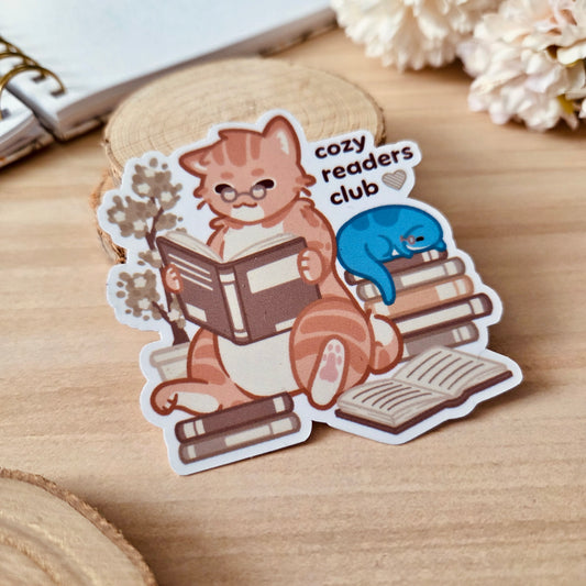 Kiss Cut Sticker - Cozy readers club