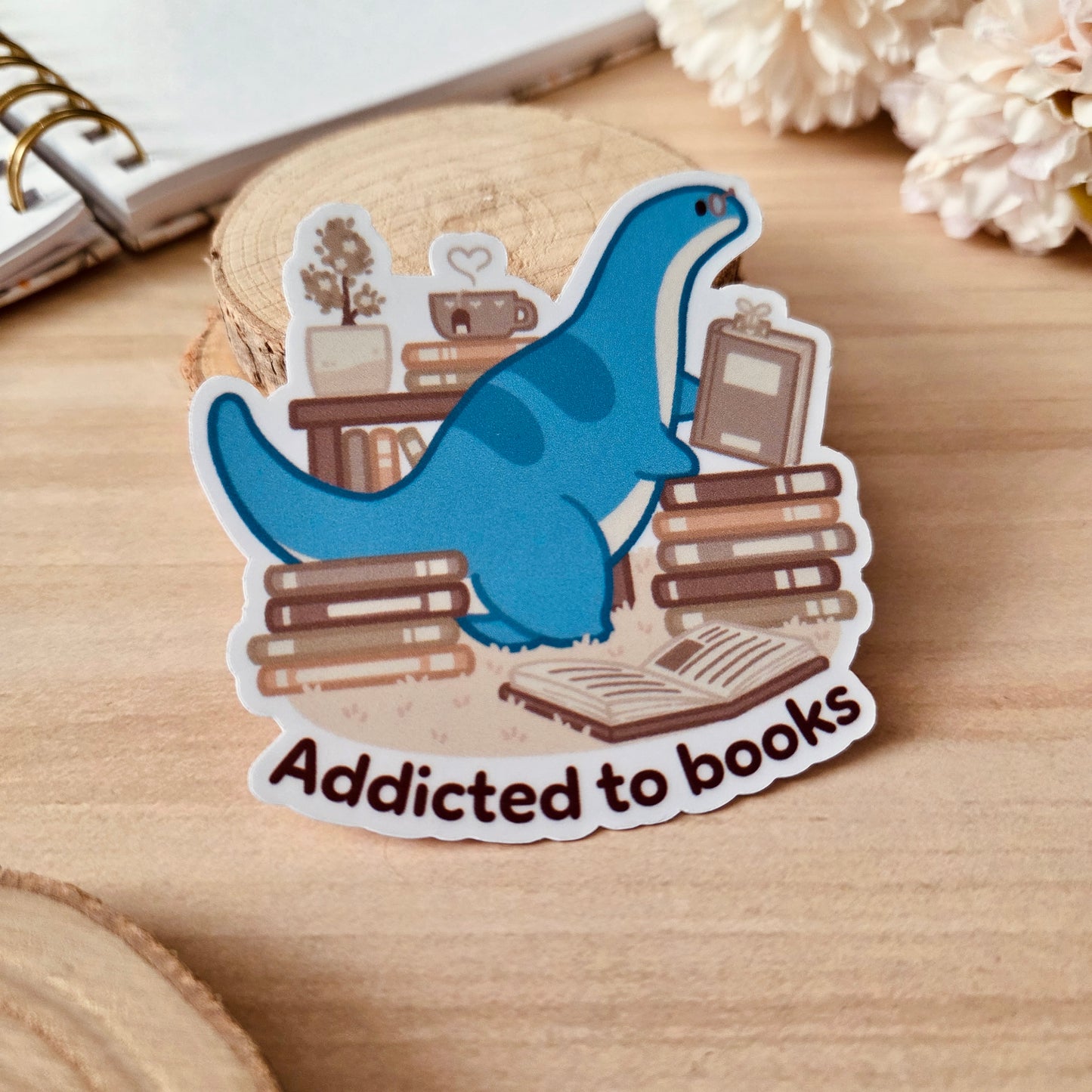 Kiss Cut Sticker - Addicted to books