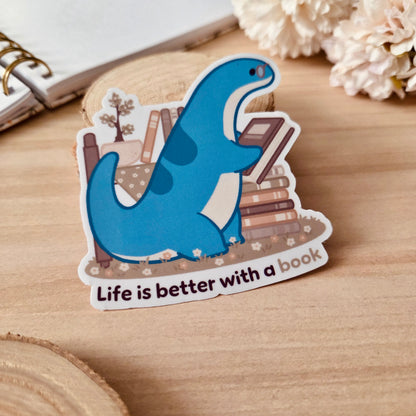Kiss Cut Sticker - Life is better with a book ❘ Rolf