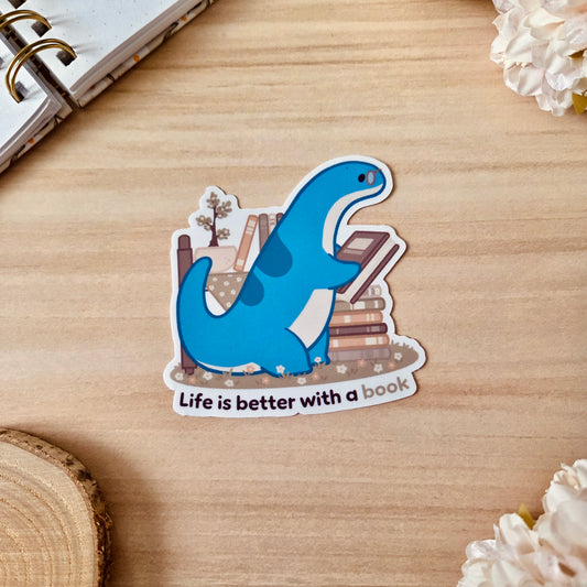 Kiss Cut Sticker - Life is better with a book ❘ Rolf