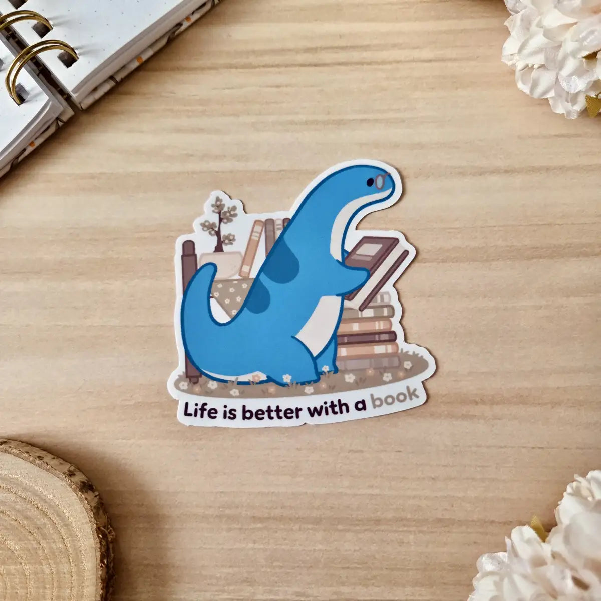 Kiss Cut Sticker - Life is better with a book
