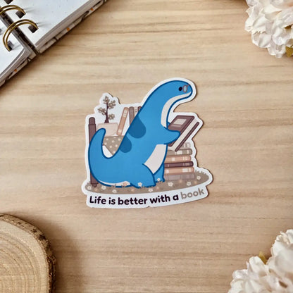Kiss Cut Sticker - Life is better with a book