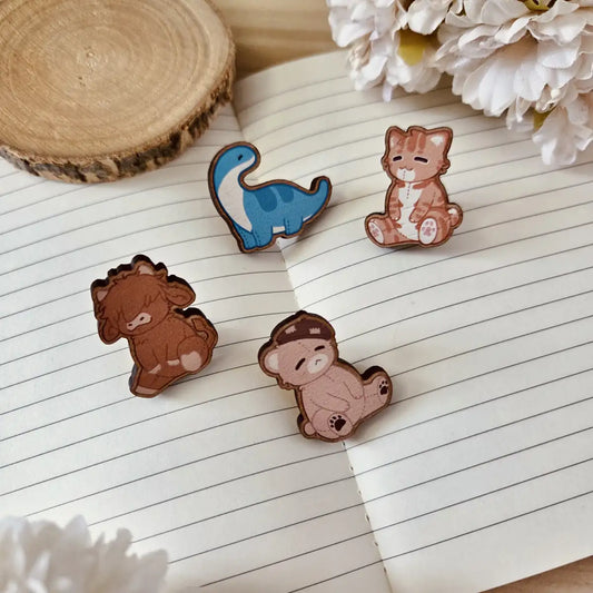 wooden pin - Cuddly Friends
