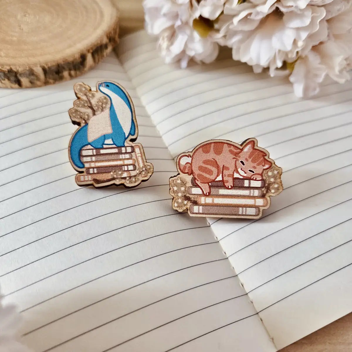 wooden pin - Bookish Friends