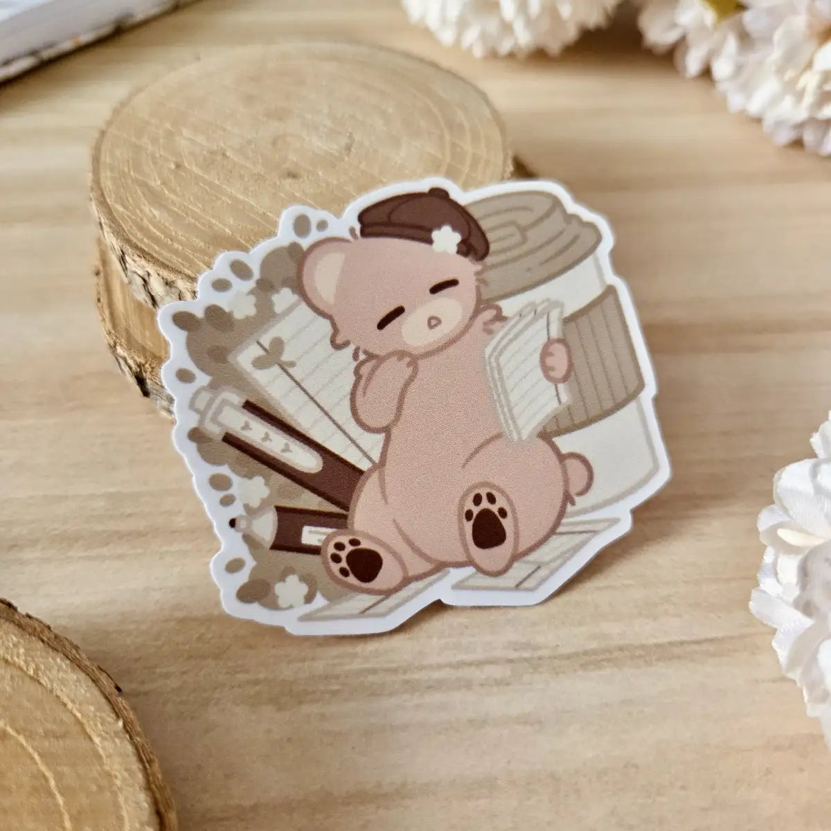 Kiss Cut Sticker - Cozy study time