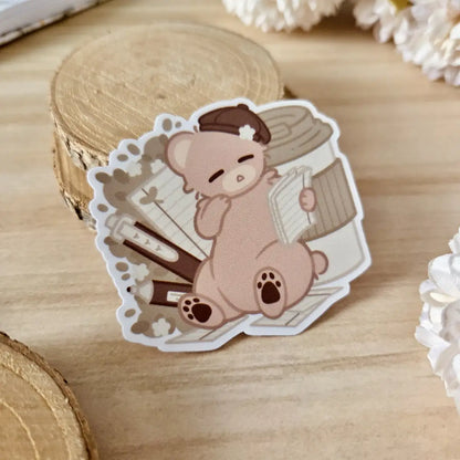 Kiss Cut Sticker - Cozy study time