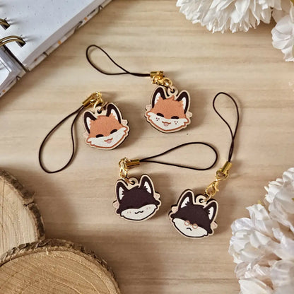 wooden charm - Fox friends