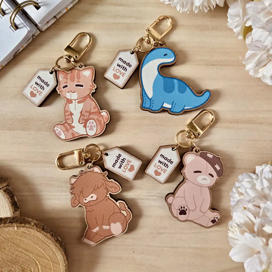 wooden charm - Cuddly Friends