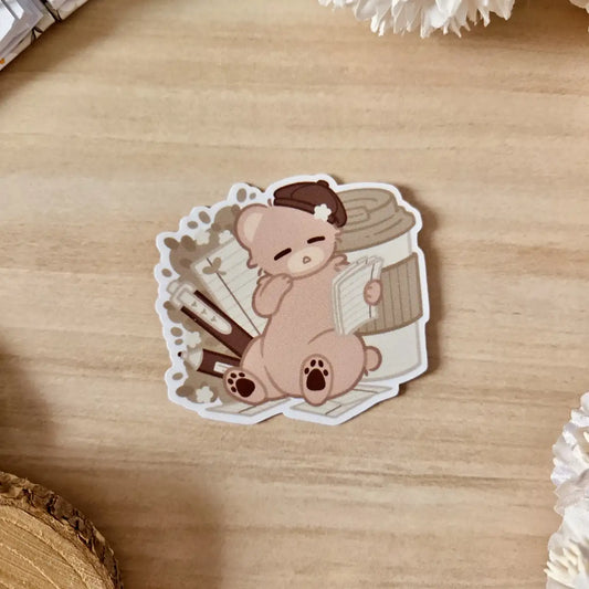 Kiss Cut Sticker - Cozy study time