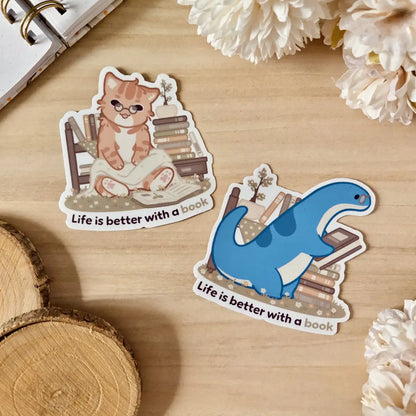 Kiss Cut Sticker - Life is better with a book