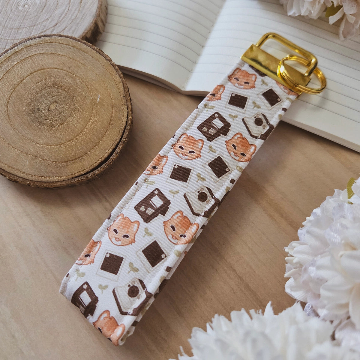 100% Cotton Keychain wristlet - Making memories