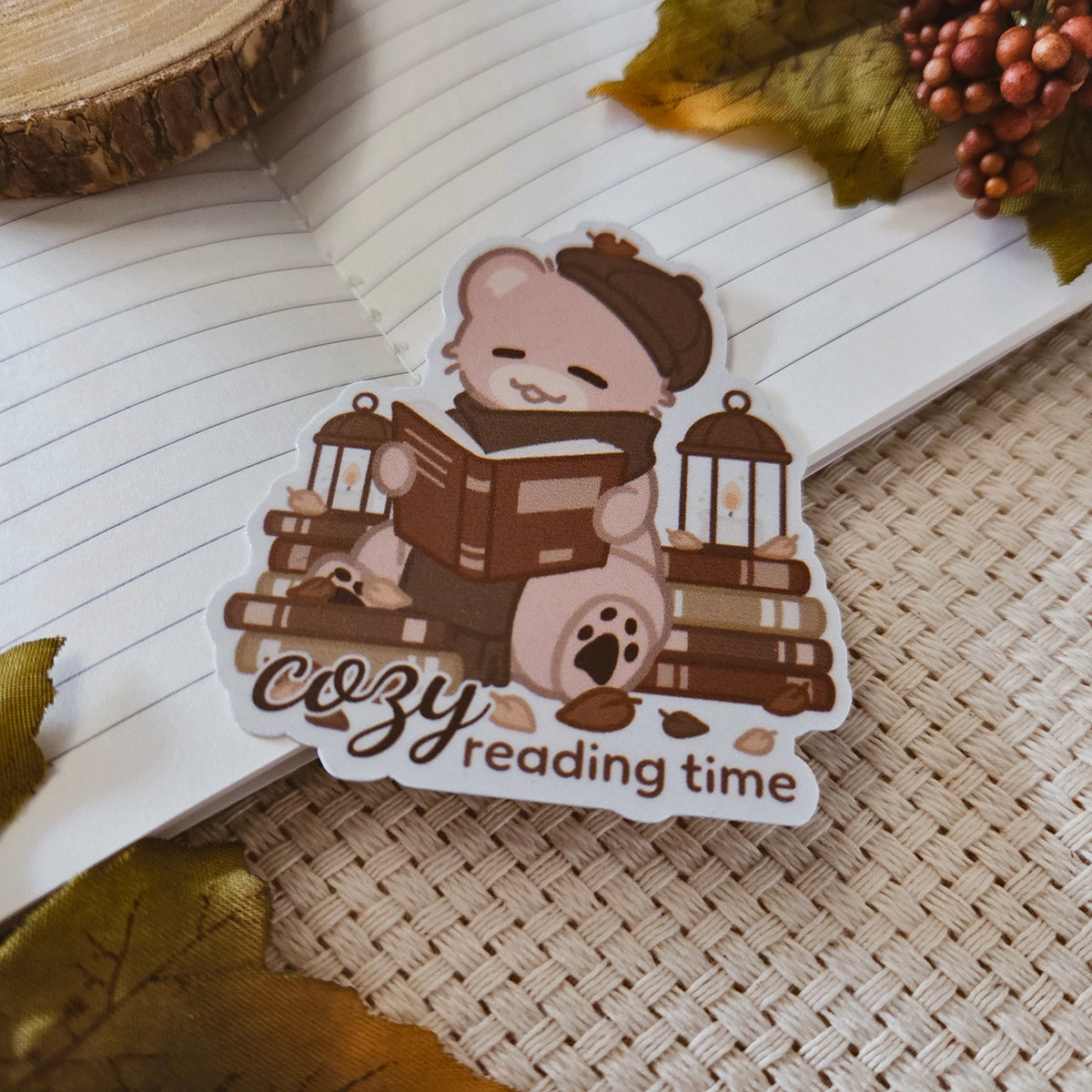 Kiss Cut Sticker - Cozy reading time