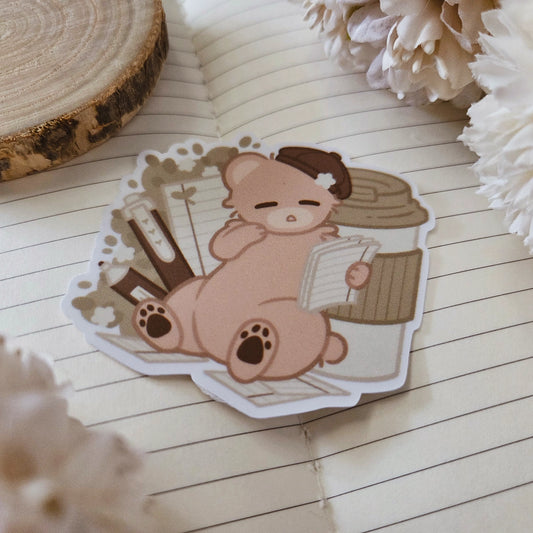 Kiss Cut Sticker - Cozy study time
