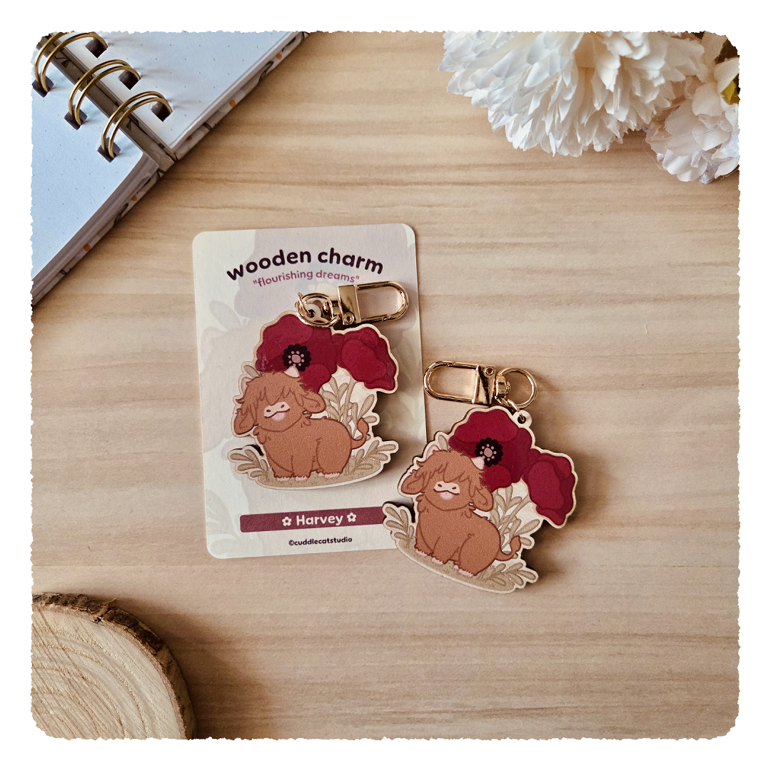 Holzanhänger - Flourishing Dreams I Mohnblumen