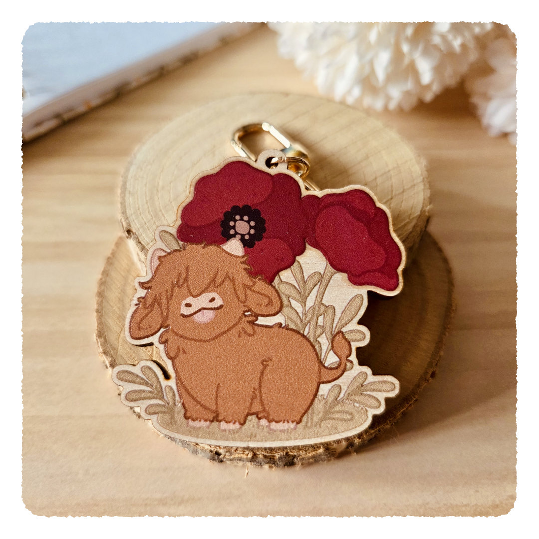 Holzanhänger - Flourishing Dreams I Mohnblumen