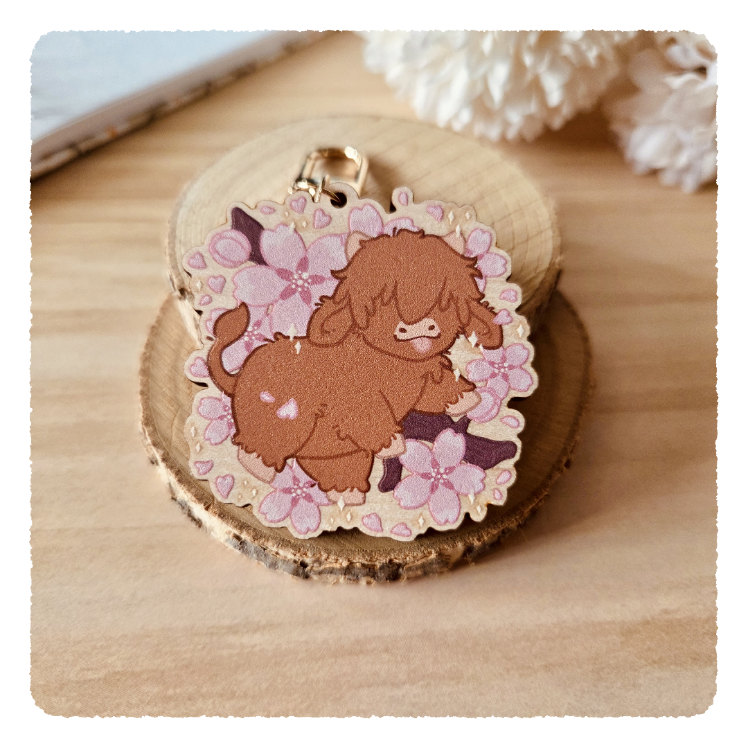 wooden charm - Cherry Blossom Friends I Harvey