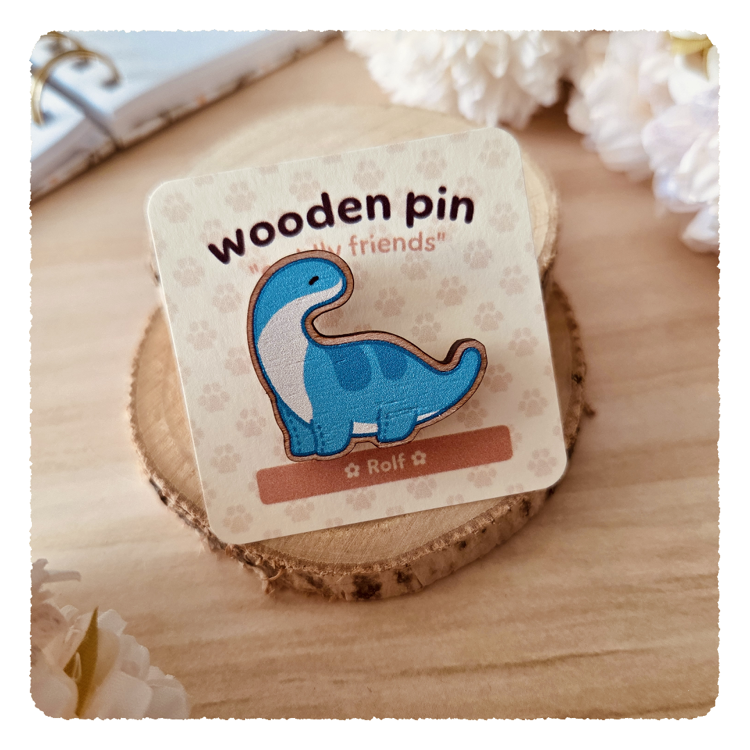 wooden pin - Cuddly Friends I Rolf