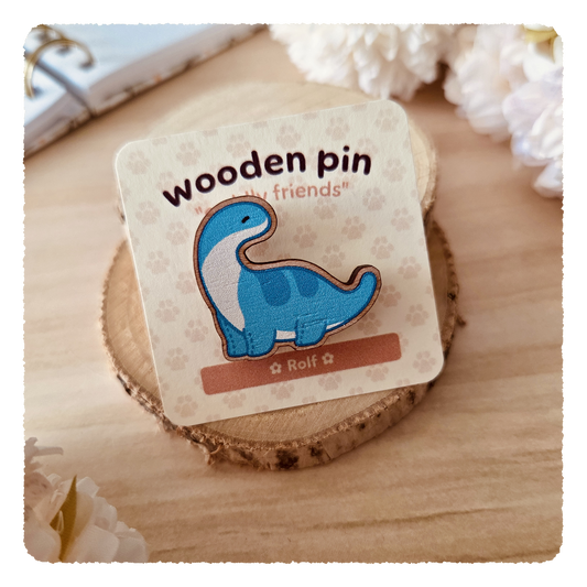 wooden pin - Cuddly Friends I Rolf