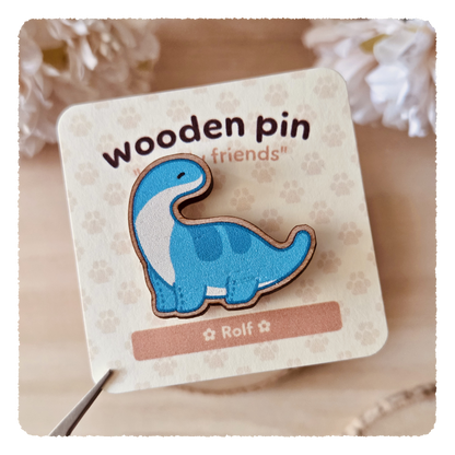wooden pin - Cuddly Friends I Rolf