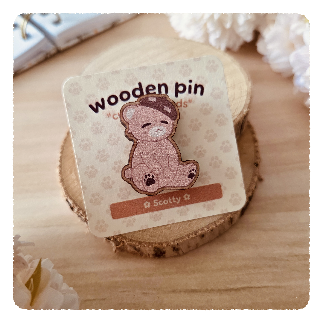 wooden pin - Cuddly Friends I Scotty