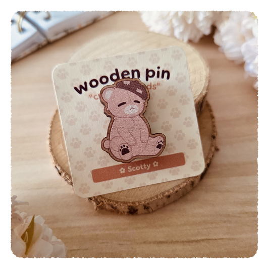 wooden pin - Cuddly Friends I Scotty
