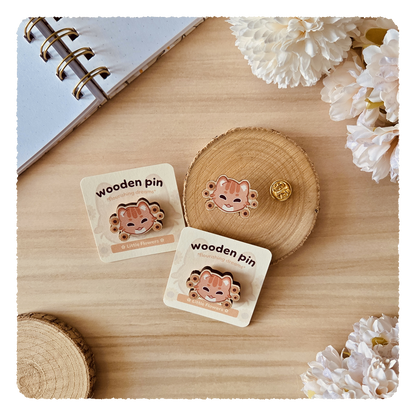 wooden pin - Flourishing Dreams I Sunflower