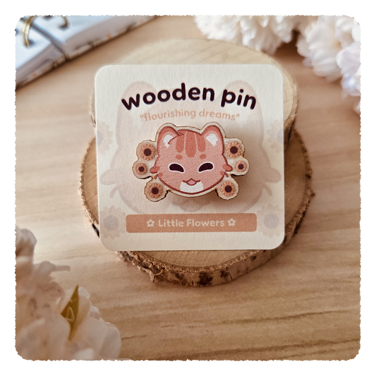 wooden pin - Flourishing Dreams I Sunflower