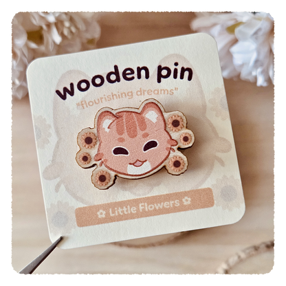 wooden pin - Flourishing Dreams I Sunflower
