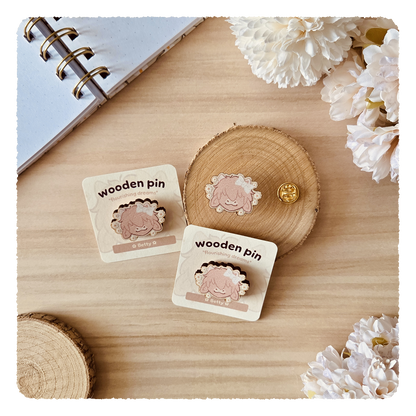 wooden pin - Flourishing Dreams I Daisies