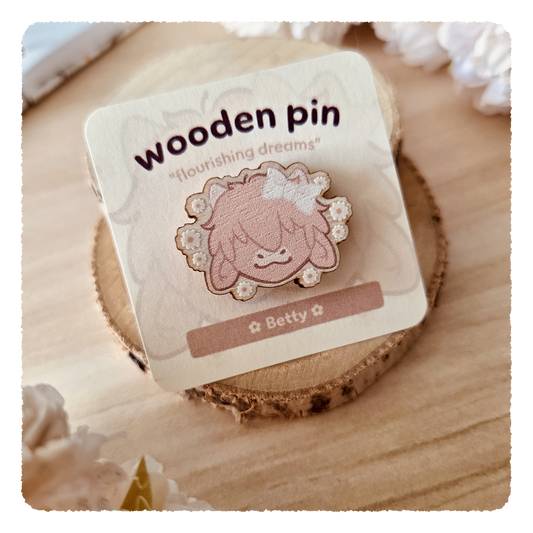 wooden pin - Flourishing Dreams I Daisies