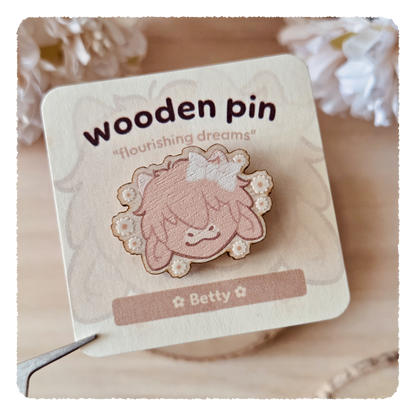 wooden pin - Flourishing Dreams I Daisies