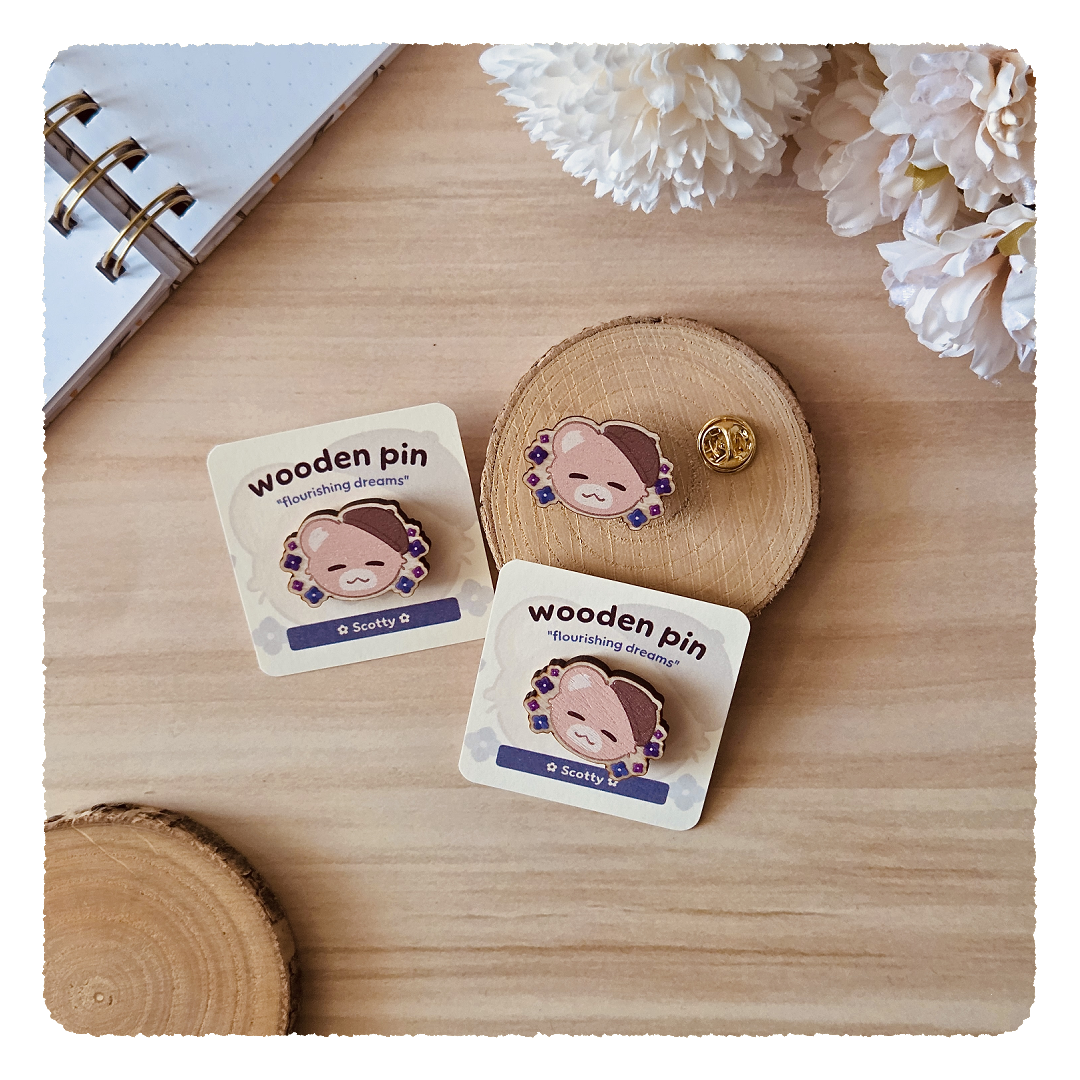 wooden pin - Flourishing Dreams I Hydrangeas