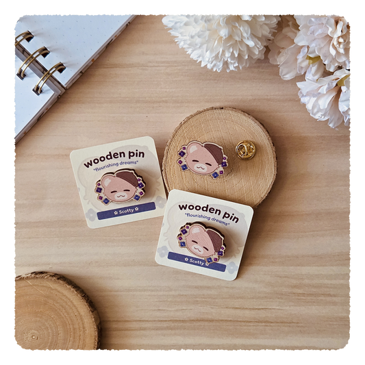 wooden pin - Flourishing Dreams I Hydrangeas